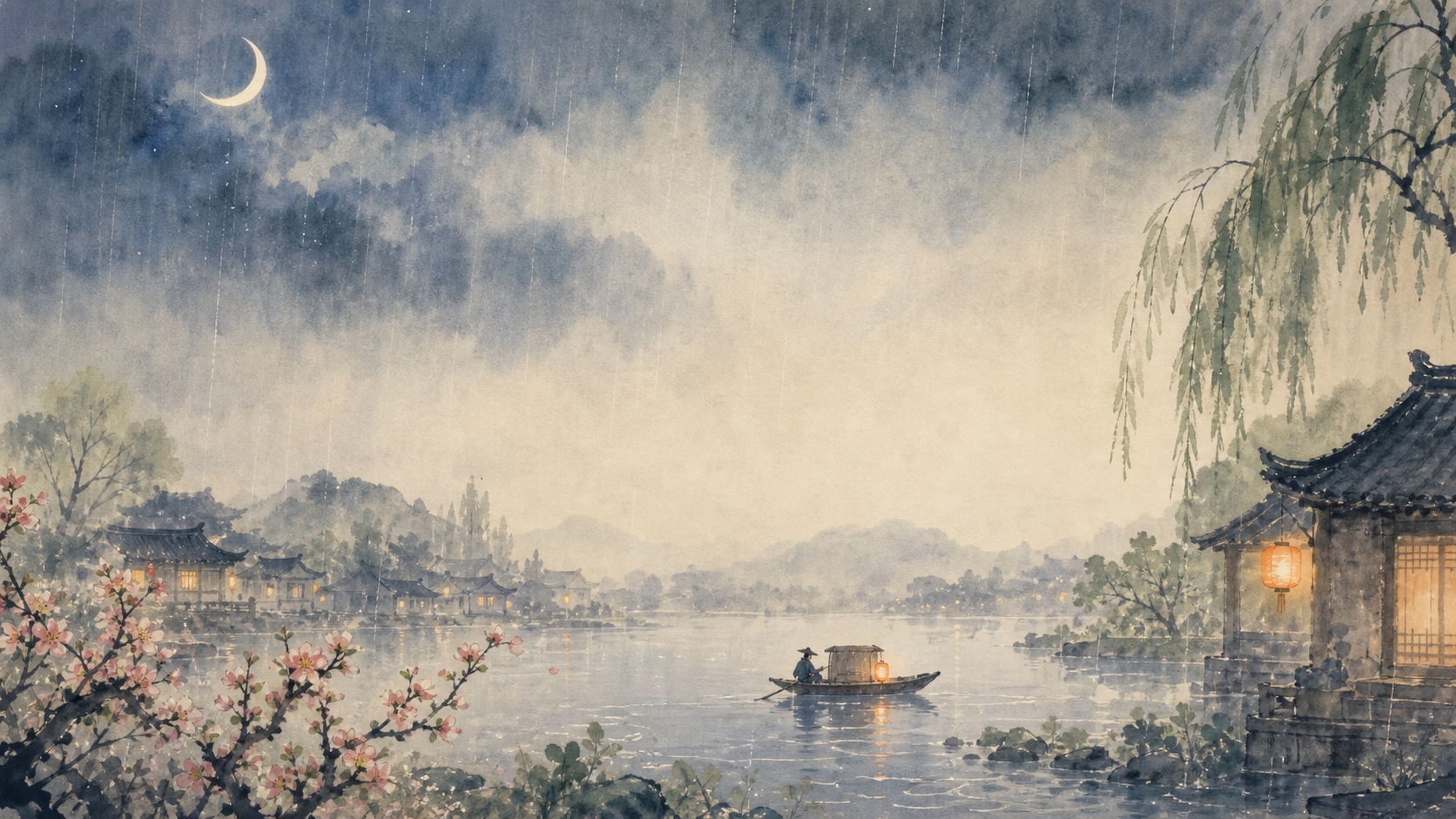 春雨正好滋润刚发芽的草木