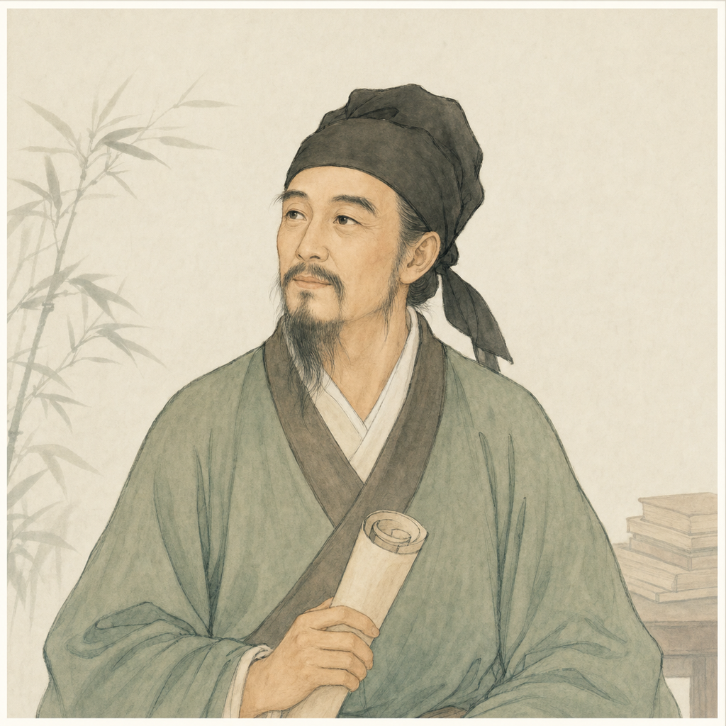 杜甫水墨画像
