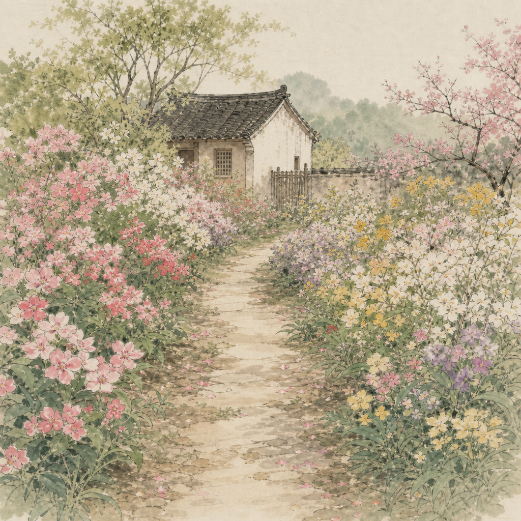 黄四娘家门前开满鲜花的小路