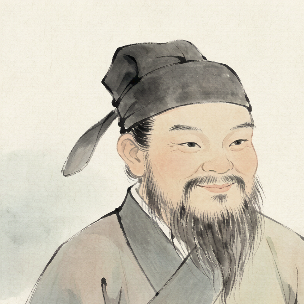 杨万里水墨画像
