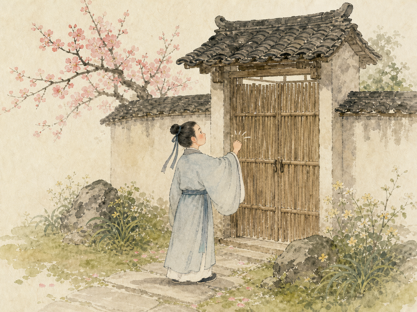 游园不值第2句画面