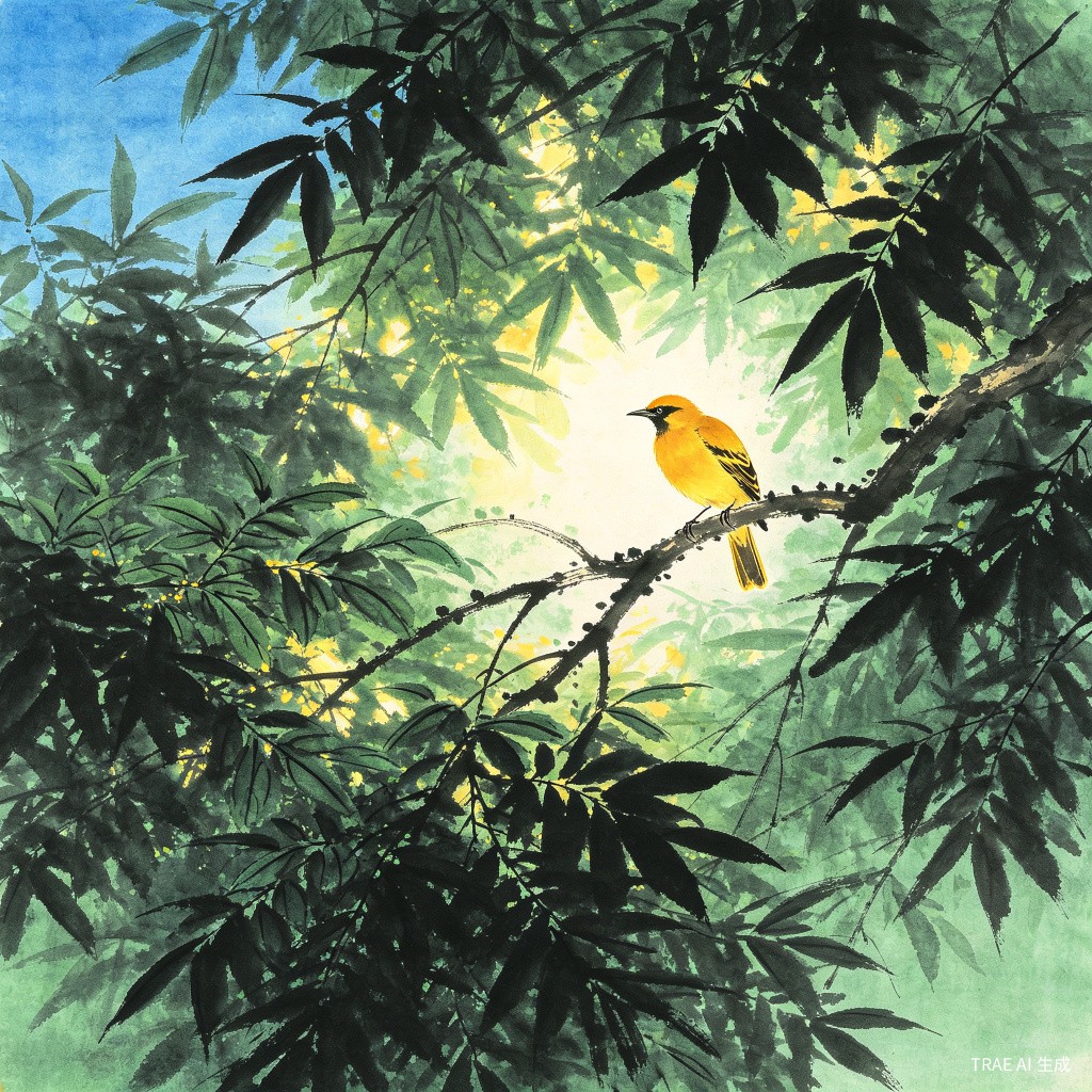 黄鹂深树